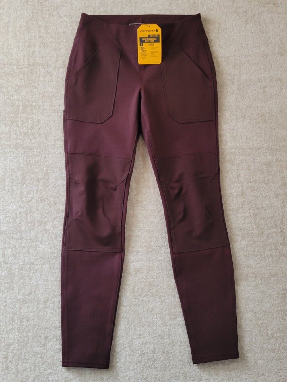 Carhartt Force Fitted Midweight Utility Legging Small 4-6 Women Maroon Utility